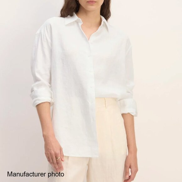 Everlane The Boyfriend Shirt in White Linen Small - Picture 11 of 11